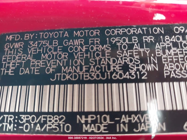 Toyota Prius C Two 2018 JTDKDTB30J1604312 Image 9