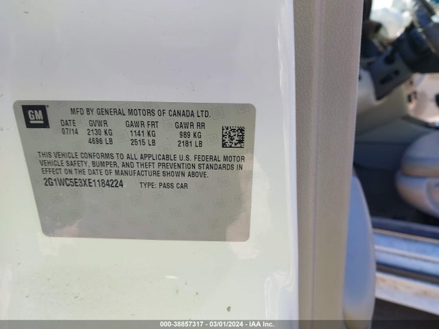 Chevrolet Impala Limited Ltz 2014 2G1WC5E3XE1184224 Image 9