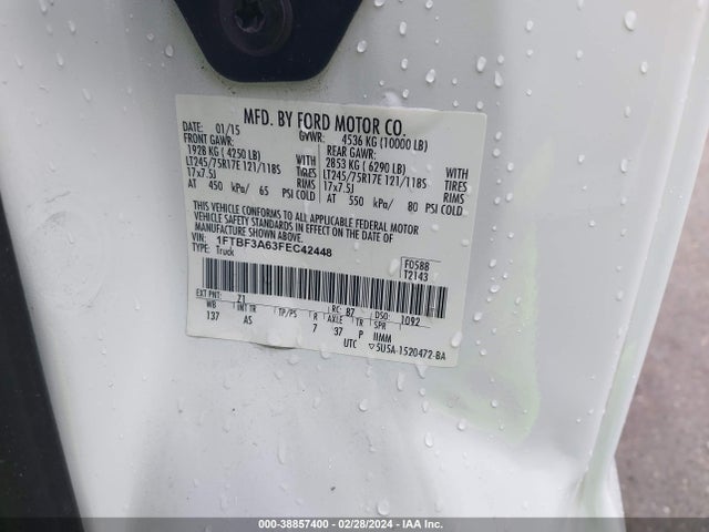 Ford F-350 Xl 2015 1FTBF3A63FEC42448 Image 9