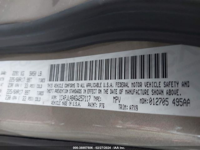 1C4PJLAB4GW257117 Jeep Cherokee Sport