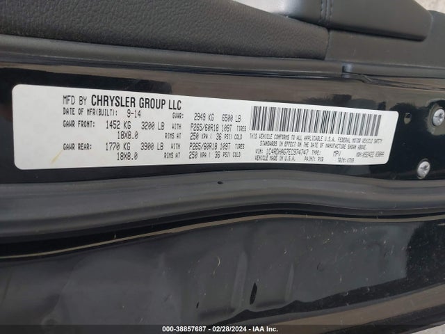 Dodge Durango Sxt 2014 1C4RDHAG7EC974747 Image 9