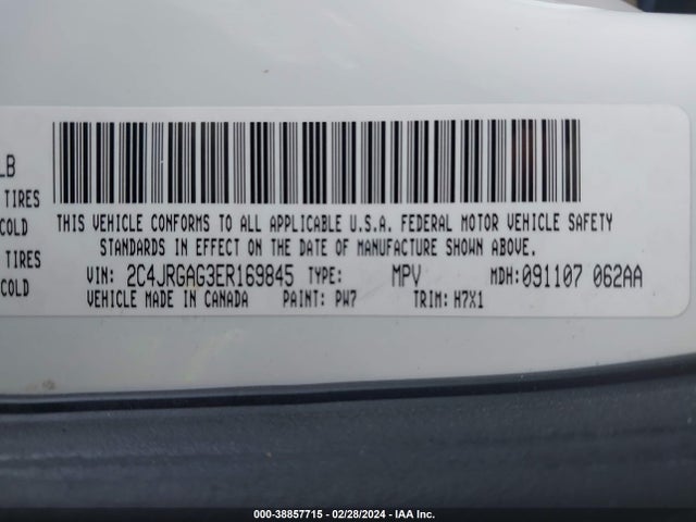 2C4JRGAG3ER169845 RAM Cargo Tradesman