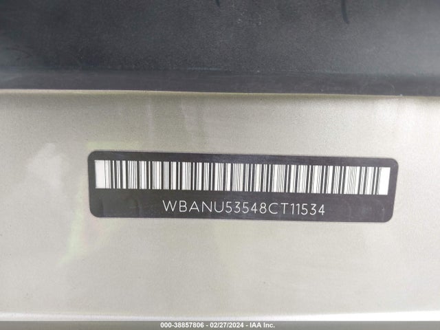 2008 BMW 528I VIN: WBANU53548CT11534