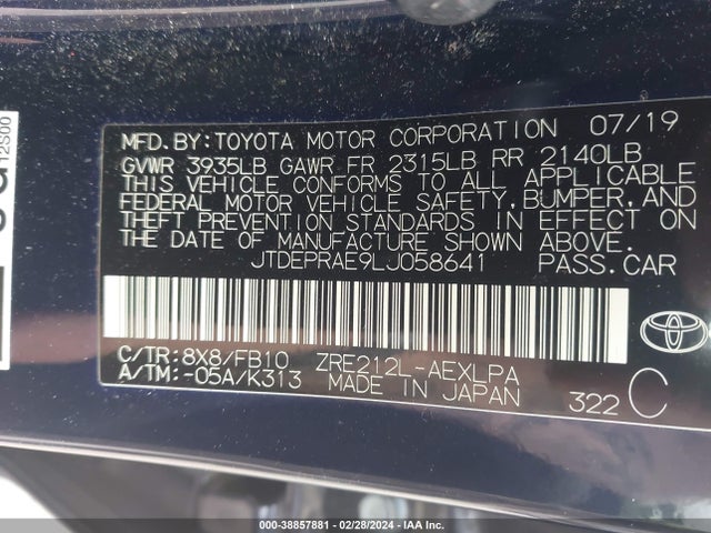 Toyota COROLLA LE 2020 JTDEPRAE9LJ058641 Image 9