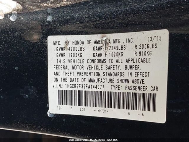 1HGCR2F32FA144377 Honda ACCORD LX