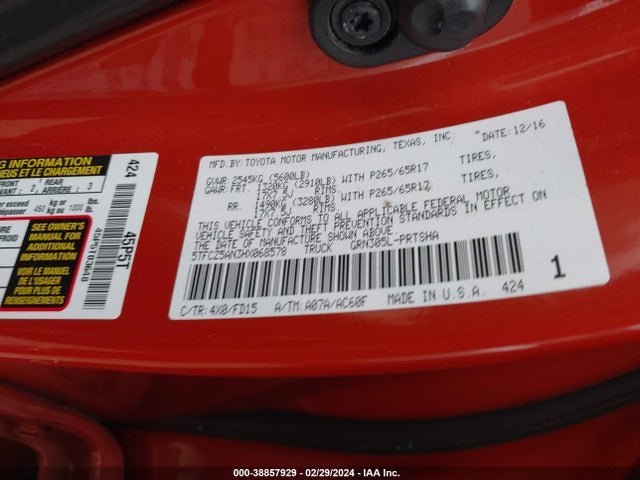 Toyota Tacoma 2017 5TFCZ5AN3HX068578 Image 9