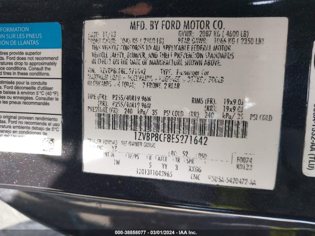 Ford MUSTANG GT 2014 1ZVBP8CF8E5271642 Image 9