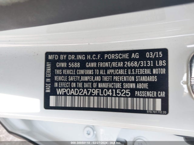 2015 PORSCHE PANAMERA E-HYBRID WP0AD2A79FL041525 Photo 8