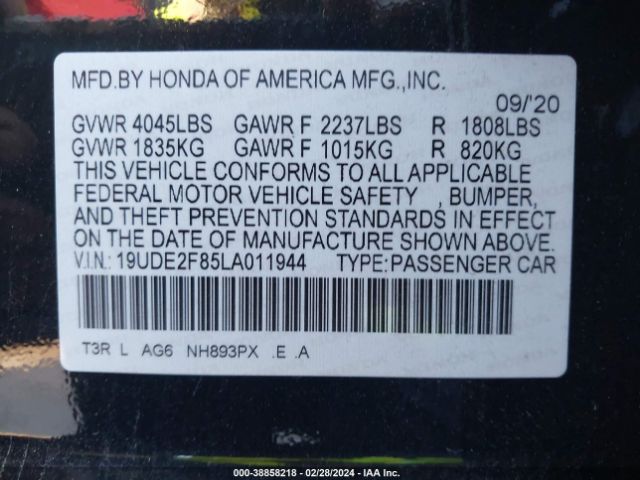 19UDE2F85LA011944 Acura Ilx Premium   A-spec Packages/technology   A-spec Packages