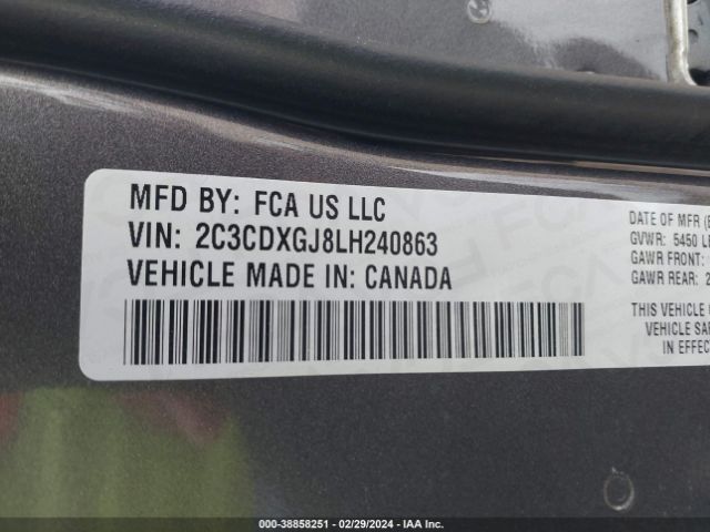 2C3CDXGJ8LH240863 Dodge Charger Scat Pack Rwd