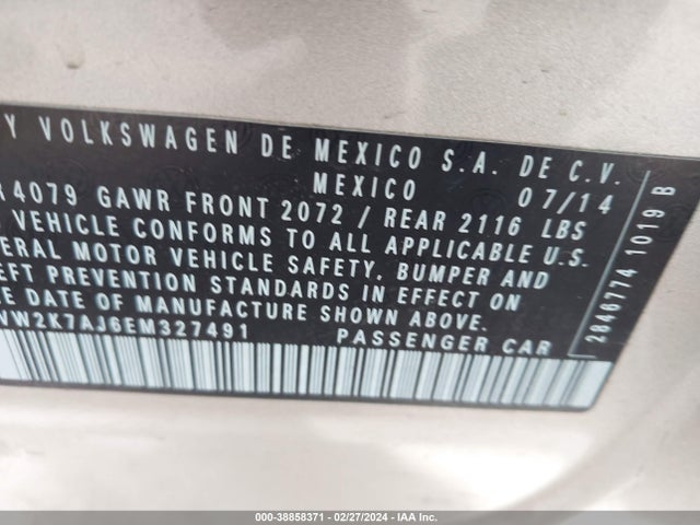 3VW2K7AJ6EM327491 Volkswagen Jetta 2.0l S