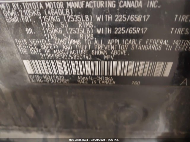 Toyota RAV4 LE 2018 2T3BFREV0JW850143 Image 9