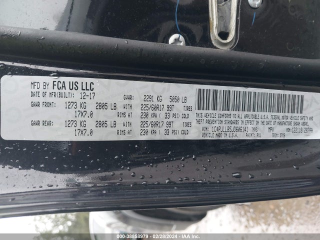1C4PJLLB5JD606141 Jeep Cherokee Latitude Plus Fwd