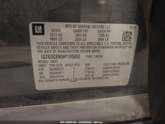 1GTG5CEN5H1165652 GMC CANYON SLE