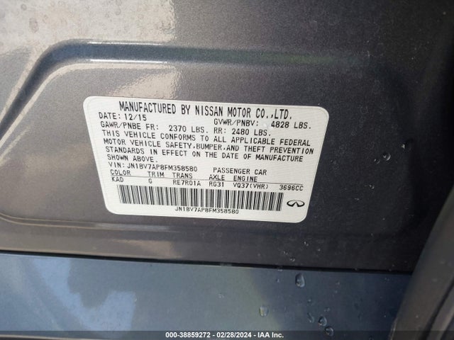 JN1BV7AP8FM358580 Infiniti Q50 Premium