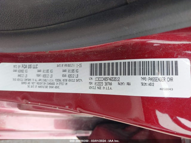1C3CCCAB5FN653512 Chrysler 200 Limited