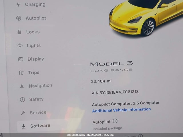 5YJ3E1EA4JF061313 Tesla Model 3 Long Range/mid Range