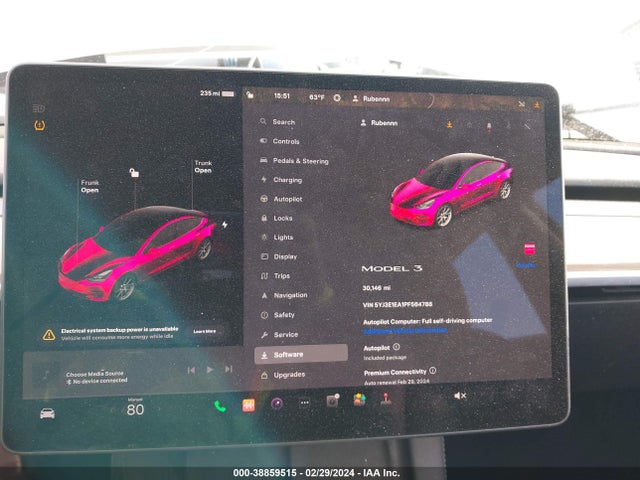 Tesla Model 3 Rear-wheel Drive 2023 5YJ3E1EA1PF564788 Image 7