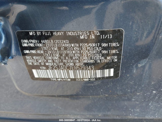 Subaru Forester 2.5i Premium 2014 JF2SJADC7EH529343 Image 9