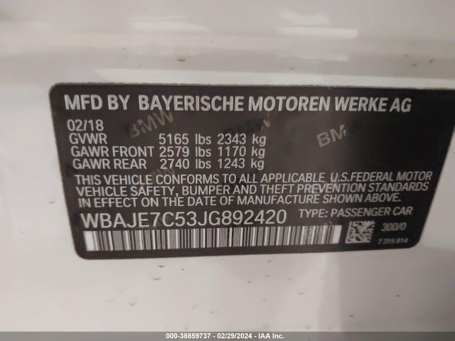 WBAJE7C53JG892420 BMW 540i Xdrive