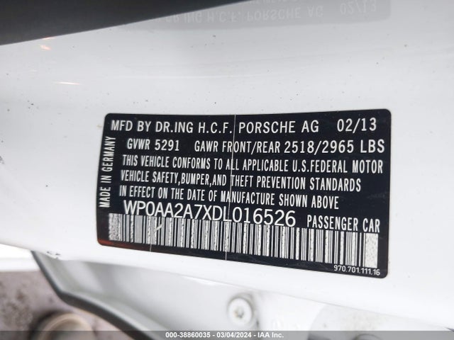 2013 PORSCHE PANAMERA WP0AA2A7XDL016526 Photo 8