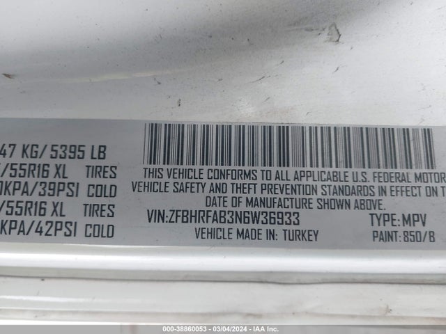 RAM Promaster City Cargo Van 2022 ZFBHRFAB3N6W36933 Image 9