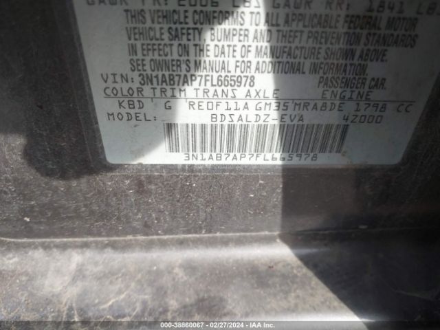 3N1AB7AP7FL665978 Nissan Sentra Fe+ S/s/sl/sr/sv