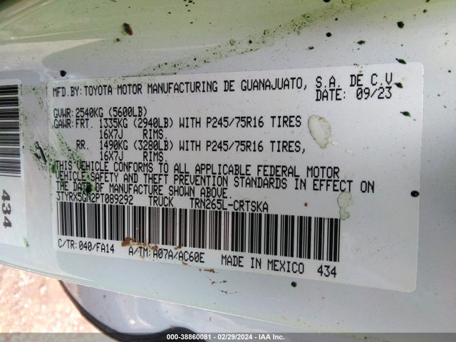 Toyota Tacoma Sr 2023 3TYRX5GN2PT089292 Image 9