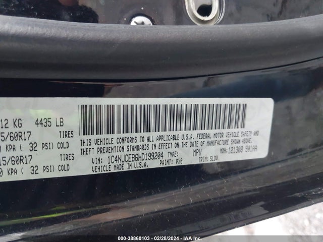 1C4NJCEB6HD199204 Jeep Compass High Altitude Fwd