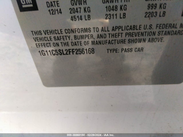 Chevrolet MALIBU 1LT 2015 1G11C5SL2FF256168 Image 9