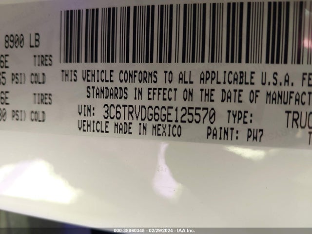 3C6TRVDG6GE125570 RAM Promaster 2500 High Roof