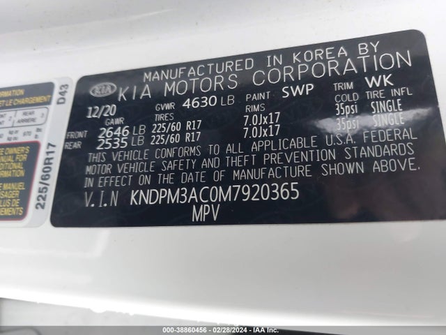 KIA Sportage Lx 2021 KNDPM3AC0M7920365 Image 9