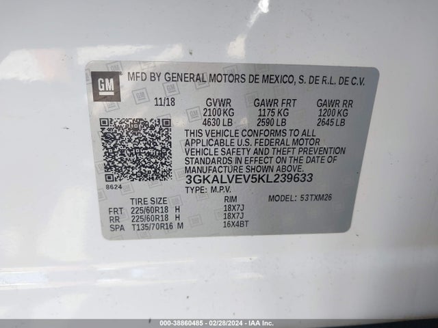 GMC Terrain Slt 2019 3GKALVEV5KL239633 Image 9