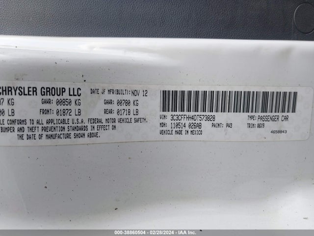 2013 FIAT 500 3C3CFFHH4DT573828 Photo 8