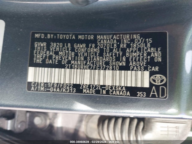 Toyota Corolla S Plus 2015 2T1BURHE7FC372810 Image 9