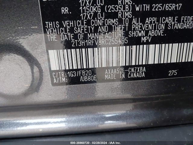 Toyota RAV4 LE 2024 2T3H1RFV8RC255495 Image 9