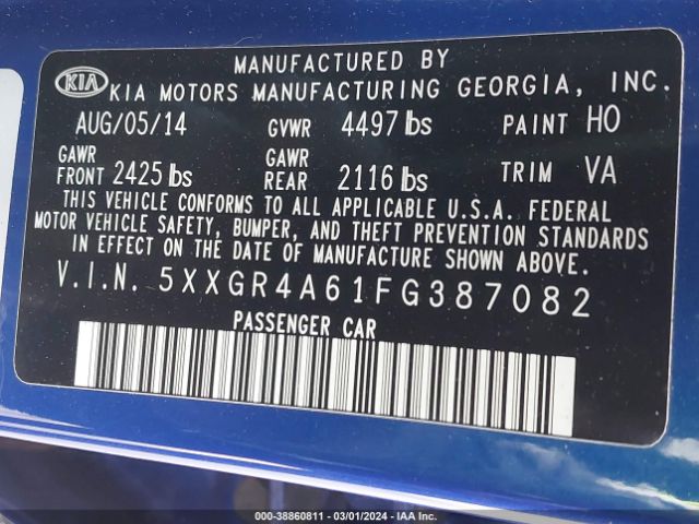 5XXGR4A61FG387082 KIA Optima Sx Turbo