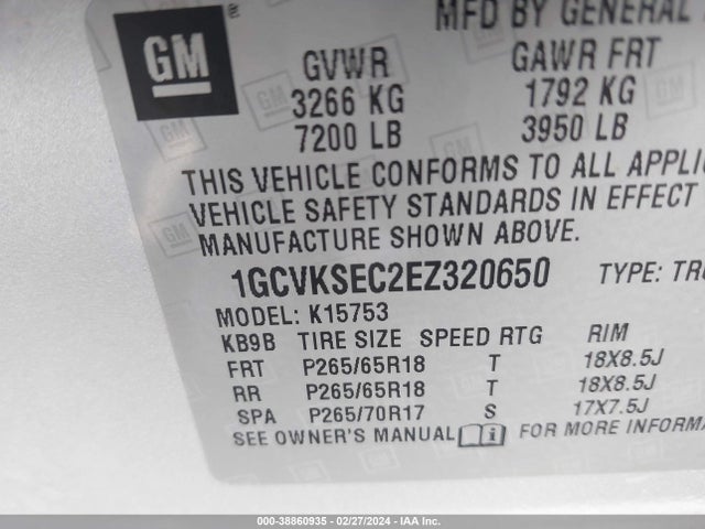 Chevrolet Silverado 1500 2lz 2014 1GCVKSEC2EZ320650 Image 9