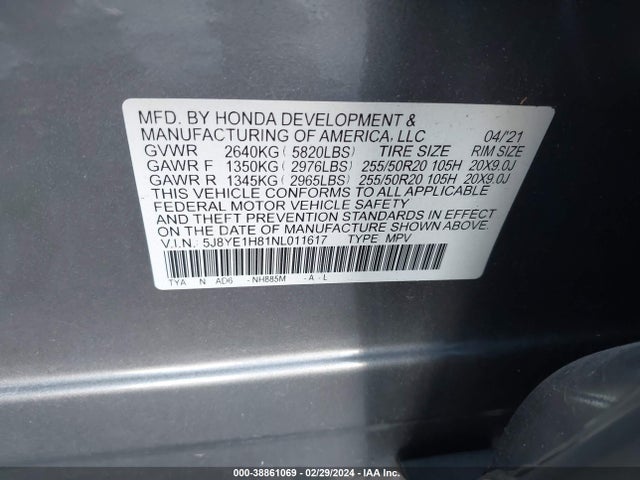 Acura Mdx Advance Package 2022 5J8YE1H81NL011617 Image 9