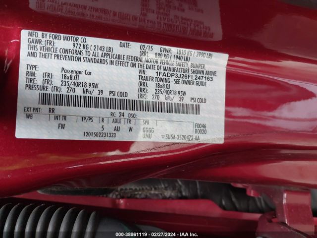 1FADP3J26FL247163 Ford Focus Titanium