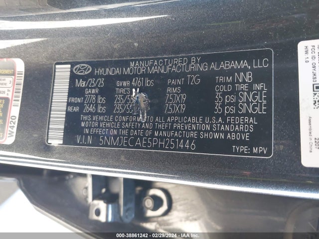 Hyundai Tucson Limited 2023 5NMJECAE5PH251446 Image 9