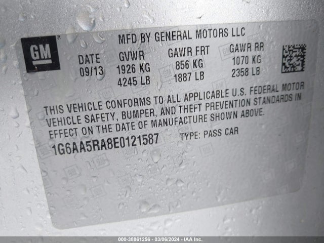 Cadillac Ats Standard 2014 1G6AA5RA8E0121587 Image 9