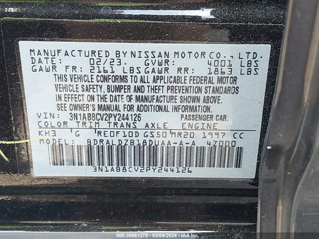 Nissan Sentra Sv Xtronic Cvt 2023 3N1AB8CV2PY244126 Image 9