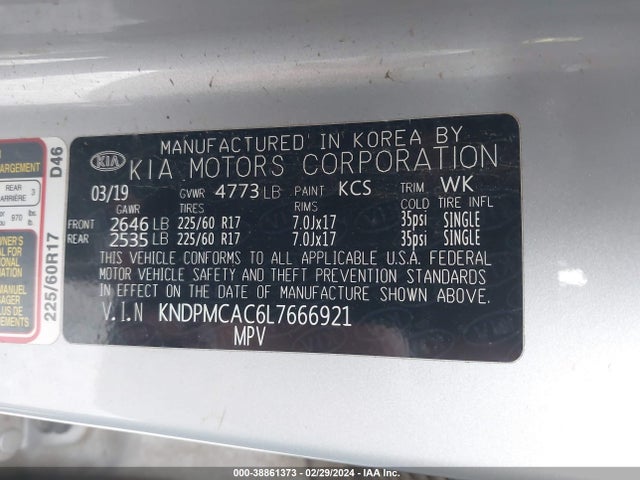 KIA Sportage Lx 2020 KNDPMCAC6L7666921 Image 10