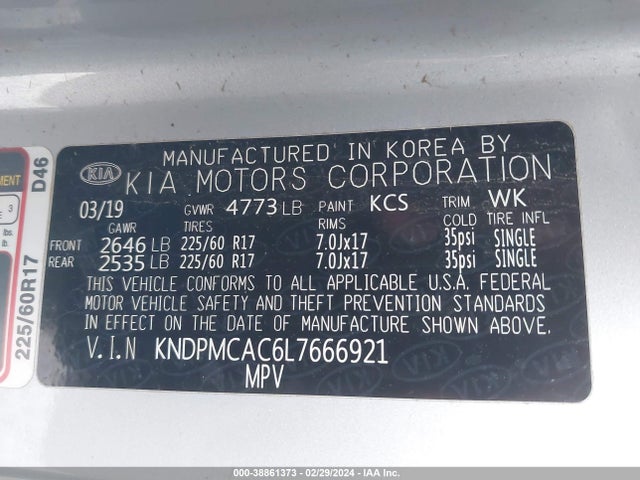 KIA Sportage Lx 2020 KNDPMCAC6L7666921 Image 9