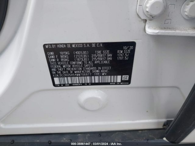 3CZRU5H54MM706877 Honda Hr-v 2wd Ex