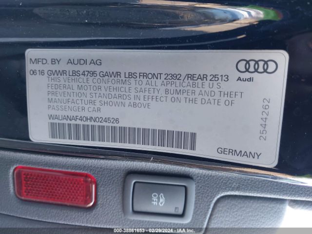 2017 AUDI A4 WAUANAF40HN024526 Photo 8