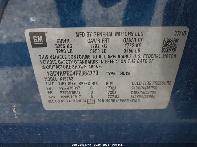Chevrolet Silverado 1500 Ls 2015 1GCVKPEC4FZ384770 Image 9