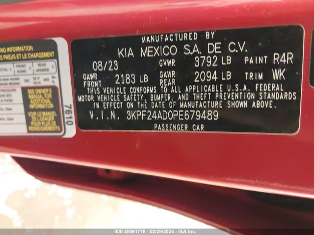 KIA Forte Lxs 2023 3KPF24AD0PE679489 Image 9