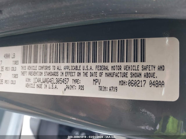 1C4AJWAG4EL305457 Jeep Wrangler Sport